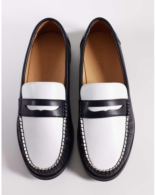 SEQWL Blue Hero Contrast Rouched Loafer for men