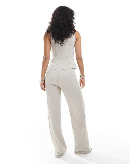 Vero Moda Broek Van Jersey Met Textuur En Naad Aan De Voorkant in het White