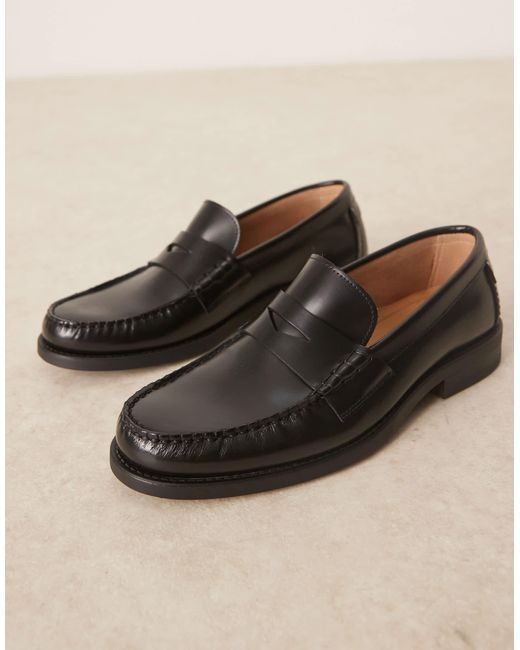 Mango Blue Leather Loafer for men