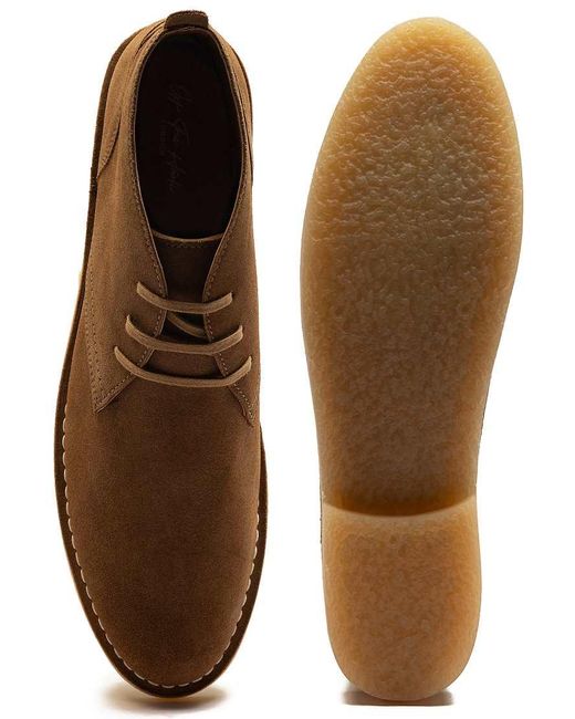 OFF THE HOOK Brown 'Sahara' Suede Leather Casual Lace-Up Chukka Boots for men
