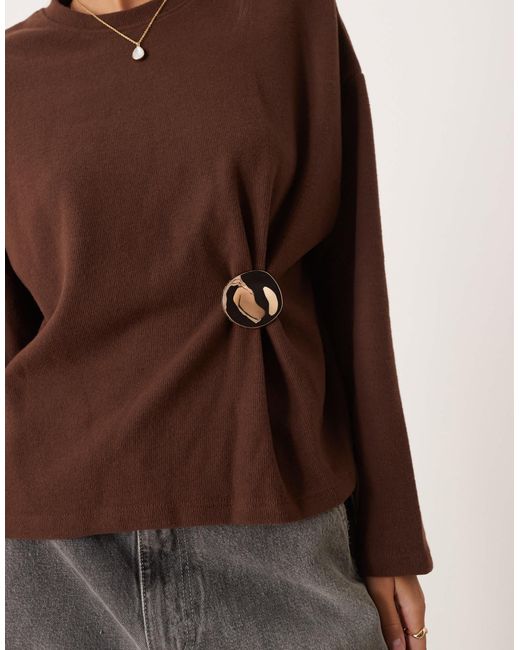 ASOS Brown Supersoft Cinch Hardware Detail Jumper