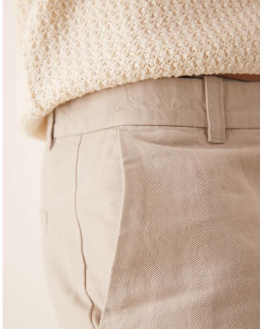 Mango – fran – gerade geschnittene hose in Natural für Herren