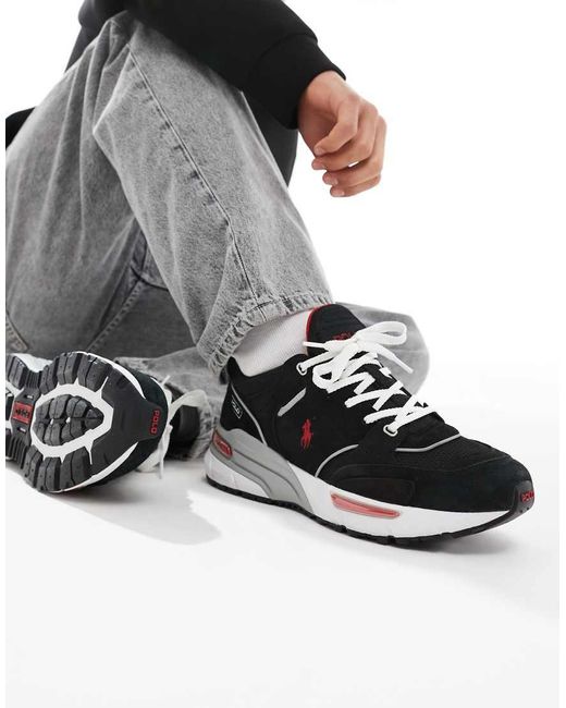 Polo Ralph Lauren Gray Trackster 250 Trainer With Logo for men