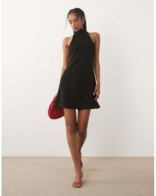 River Island Black Halterneck Neoprene Mini Dress
