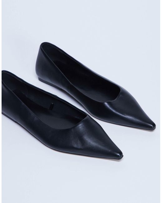 TOPSHOP Blue Ace Point Toe Flat Shoes