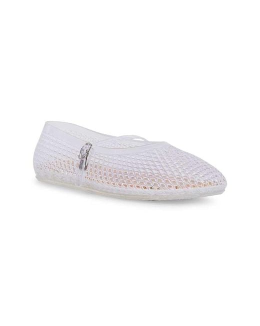 SEQWL White Flat Ballerinas Jelly Shoes With Adjustable Buckle Strap