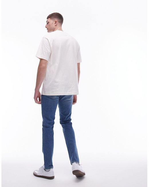 Jeans skinny lavaggio medio di Topman in Blue da Uomo