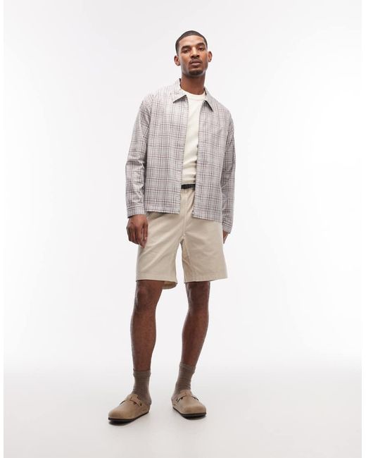 Gramicci Gray Zip Up Checkered Garage Jacket for men