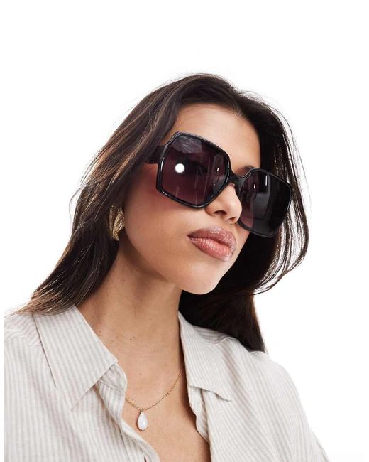 River Island Brown Oversized Square Sunglasses