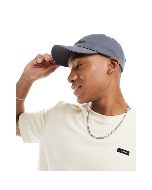 Calvin Klein Gray Embroidered Baseball Cap for men