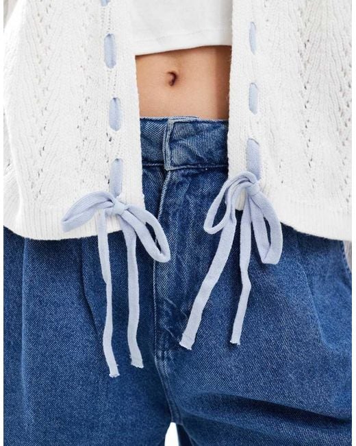 Hollister Ruimvallend Open Vest in het Blue
