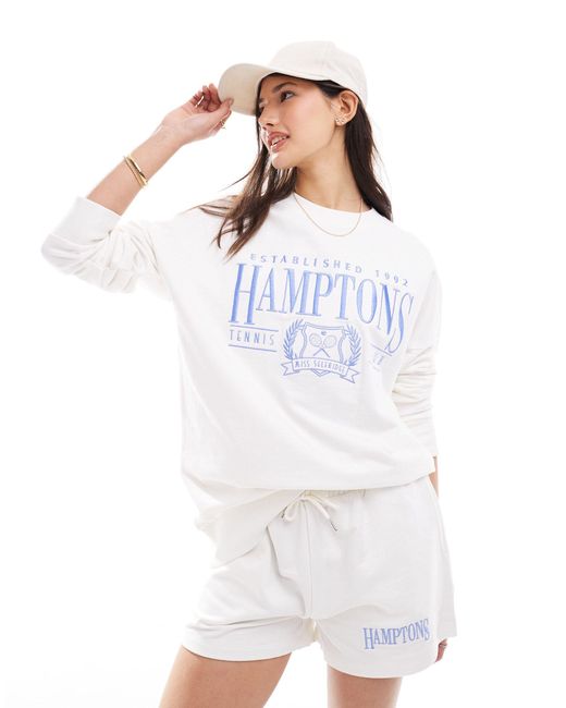 Miss Selfridge White Oversized Hamptons Sweatshirt Co-ord