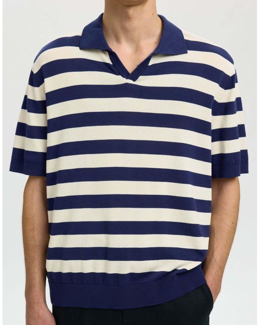 SELECTED – polohemd in Blue für Herren