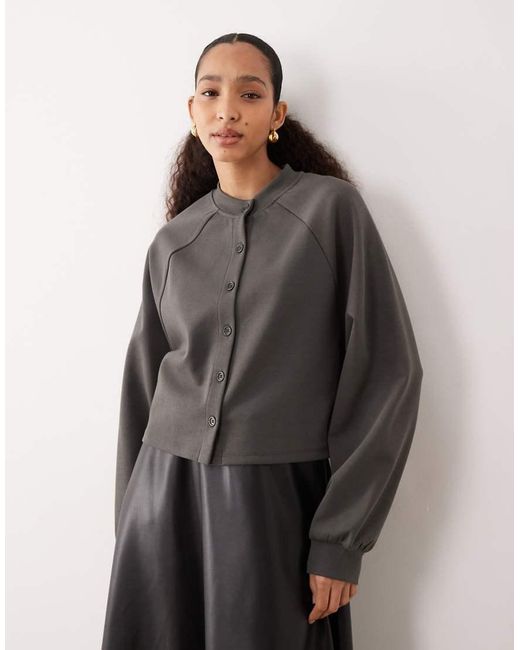 ASOS Gray Interlock Cardigan