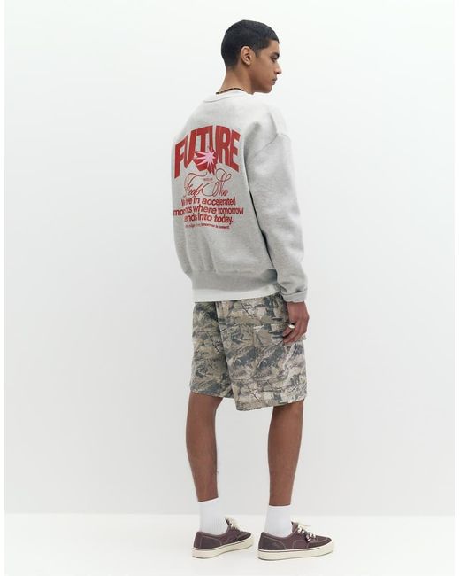 Pull&Bear Gray Ripstop Cargo Bermuda Shorts for men