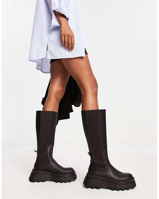 Pull&Bear White Chunky Knee High Boot
