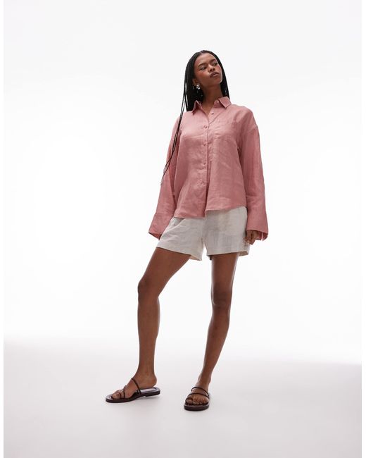 Chemise oversize en lin ARKET en coloris Red