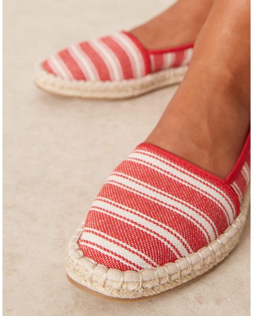 Joey - espadrilles fermées à rayures - rouge ASOS en coloris Natural
