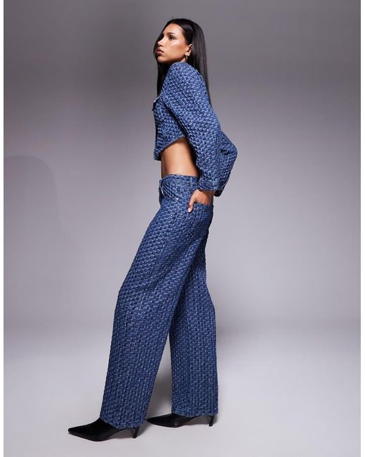 Liquor N Poker Blue Mid Rise baggy Jeans Co-ord