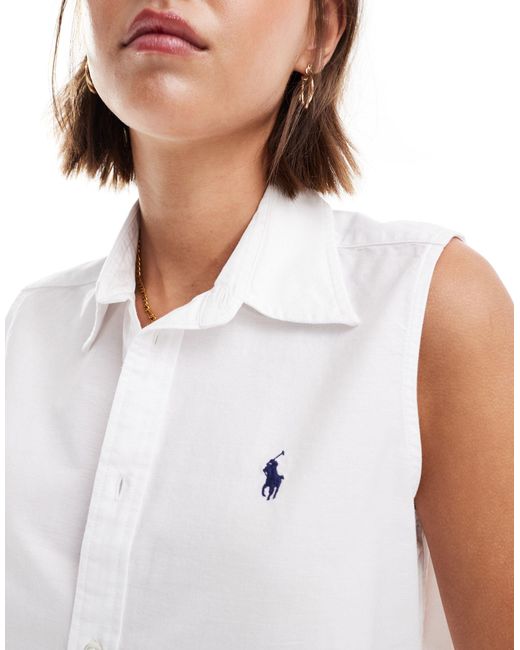 Polo Ralph Lauren Blue Sleeveless Shirt With Logo