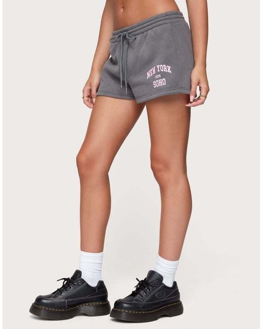 Edikted Blue Soho 76 Sweat Shorts