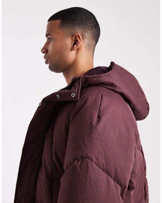 ASOS Brown Oversized Puffer Jacket for men
