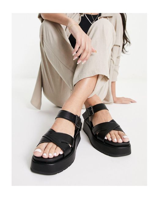 Flurry - sandali bassi con punta squadrata neri di ASOS in Nero | Lyst