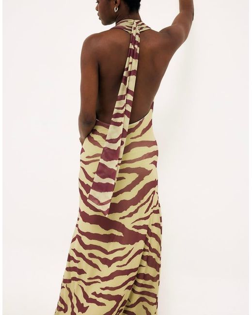 NA-KD Metallic Halterneck Maxi Dress