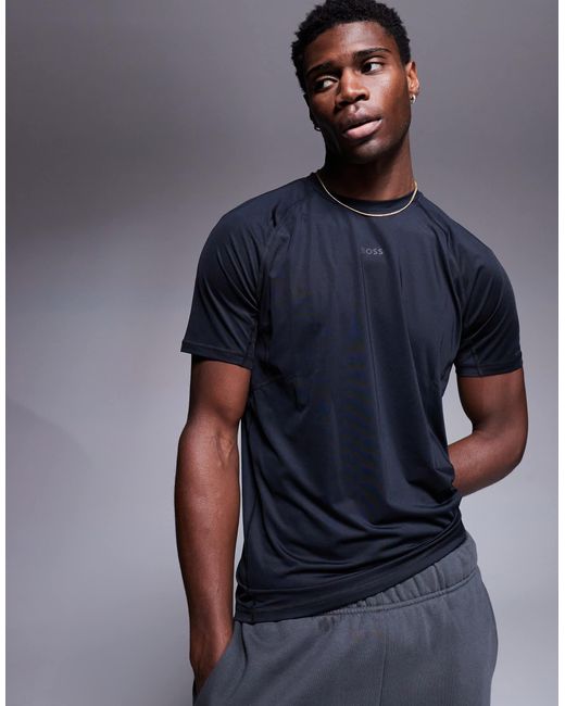 Active - t-shirt ajusté avec petit logo au centre Boss pour homme en coloris Blue