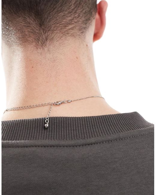 ASOS – farbene halskette mit schmuckstein-anhänger in Gray für Herren