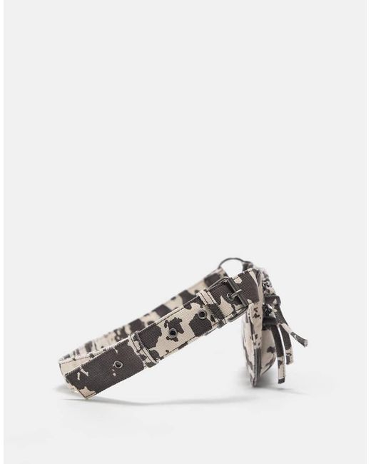 Pull&Bear Gray Cow Print Belt Bag