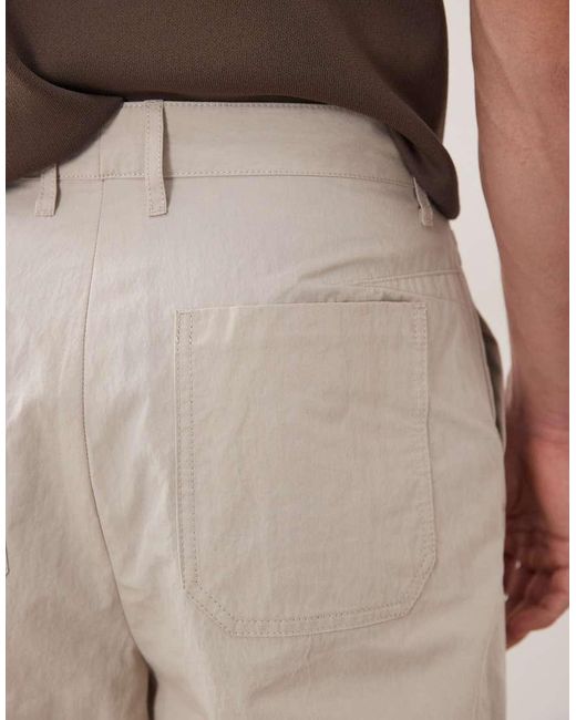 ASOS COLLECTIVE Natural Ac-b-252 Carrot Fit Cotton Nylon Blend Chinos for men