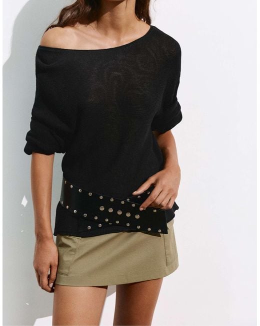 Pull rustique Pull&Bear en coloris Black