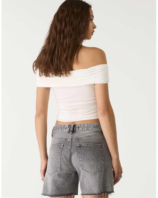 Stradivarius Natural Denim Bermuda Shorts