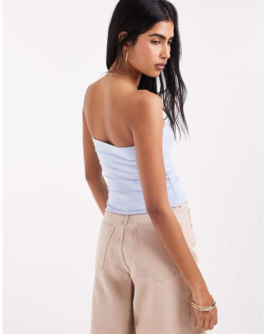 Hollister White Tie Front Halterneck Tube Top