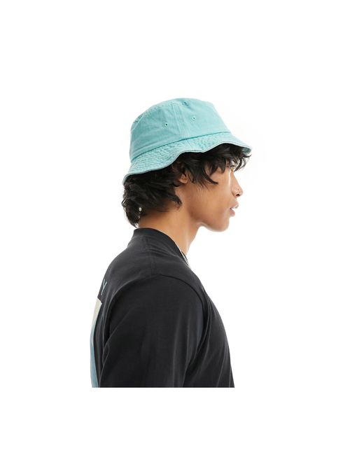 Cappello da pescatore color acqua con tintura a pigmenti di Obey in Black