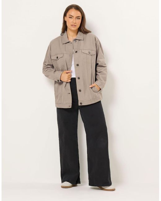 Yours Clothing Natural Oversized Denim Jacket