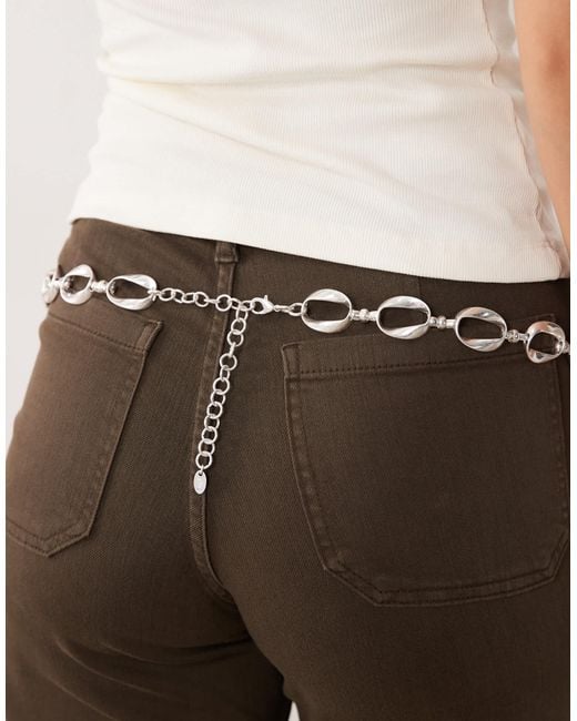 Mango Metallic Circle Chain Belt