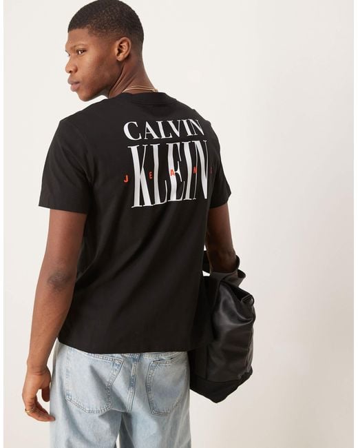 Calvin Klein Black Logo Back Print T-shirt for men