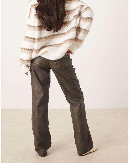 Abercrombie & Fitch Natural Leather High Rise 90S Relaxed Trousers