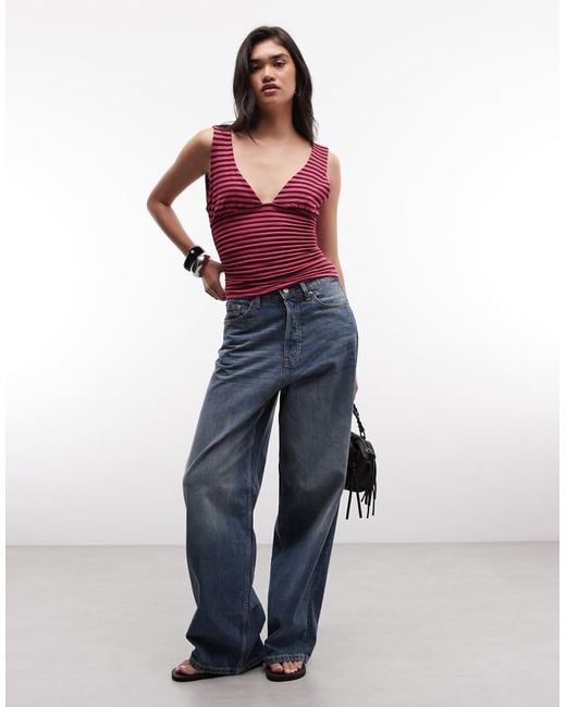 Collusion Red Plunge Halter Top