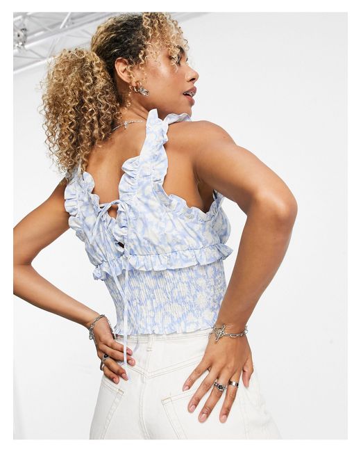 topshop floral crop top
