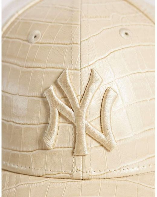 KTZ Natural Ny Yankees Logo 9Forty Pu Croc Print Tonal Cap
