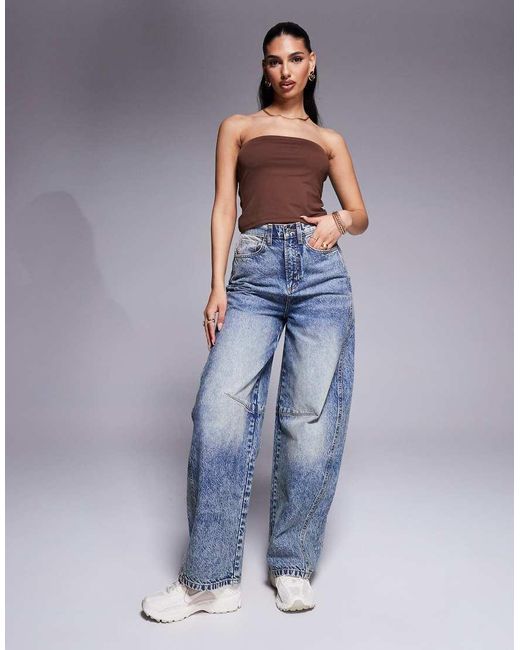 ASOS Blue Premium Polyamide Slinky Bandeau Top