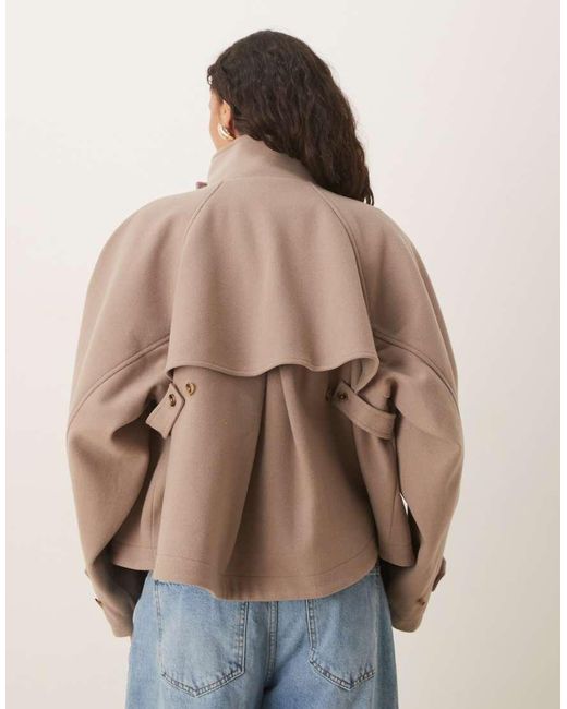 ASOS Natural Cropped Cape Formal Coat
