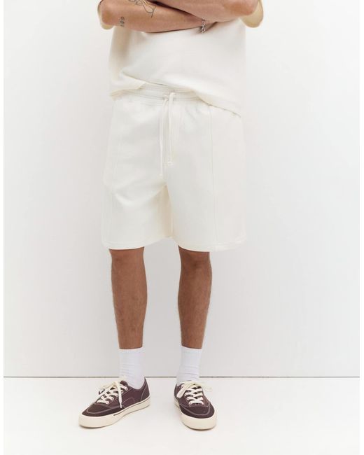 Bermuda molletonné en maille interlock - cassé Pull&Bear pour homme en coloris White