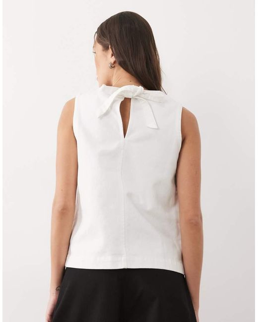 Threadbare White Denim Sleeveless Top