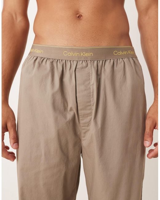 Calvin Klein – schlafanzughose aus baumwolle in Natural für Herren
