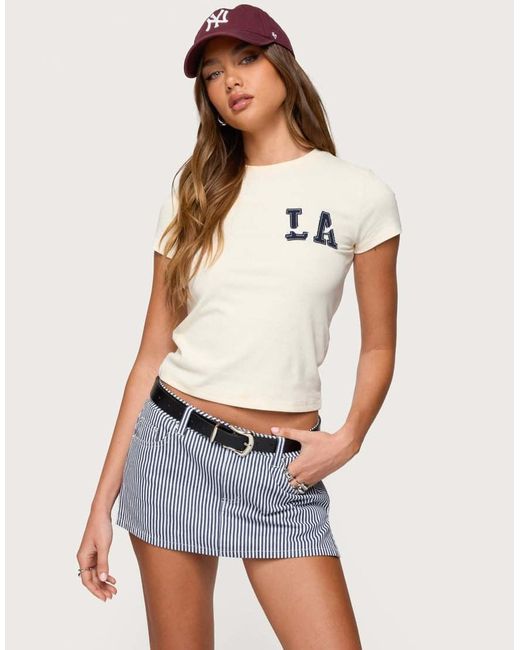 Edikted Blue Cali Babe T Shirt
