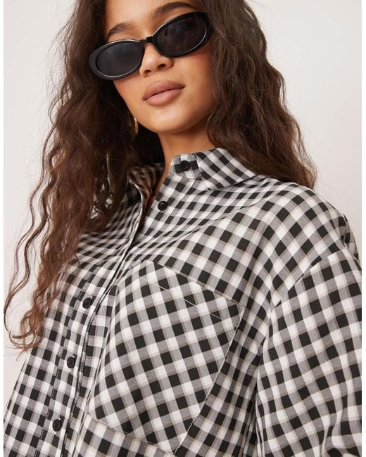 Threadbare Black Co-ord Gingham Short Sleeve Shirt